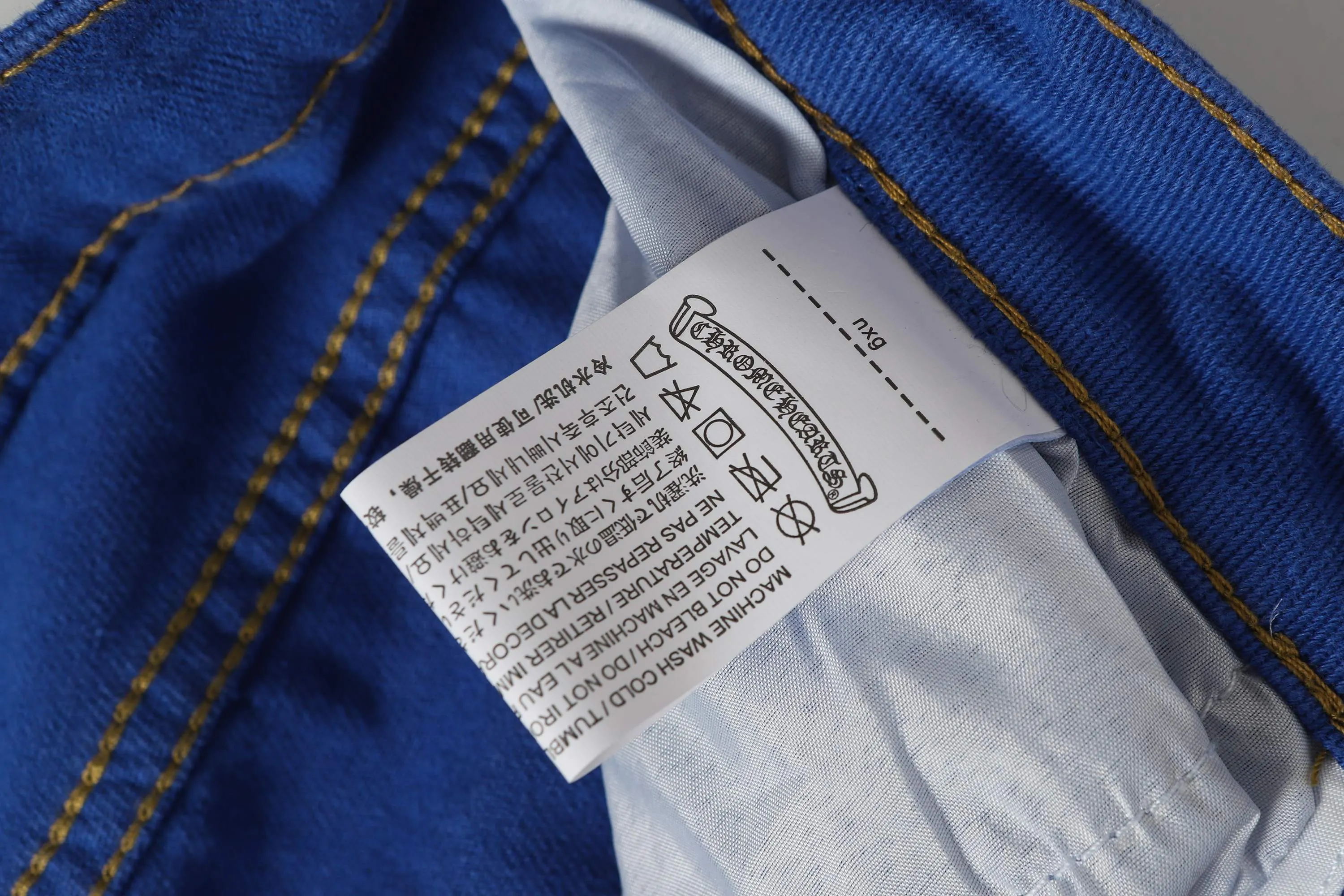 P270 Chrome Hearts/Chrome Hearts 25ss classic colored leather cross washed color cloth denim trousers for men and women Color: Picture color Code number: 28-36